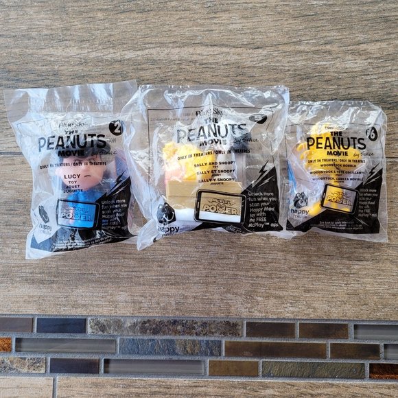 THE PEANUTS MOVIE 2015 McDonalds Happy Meal Toys Lot of 3 - #2 #5 #6 Packaging - Picture 2 of 9